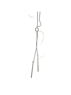 Minimal Silver Lariat Necklace with Sliding Knot - Sleek Silver Long Pendant